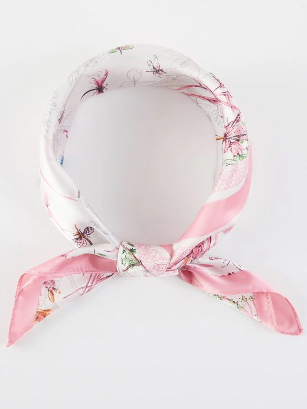NWT Wildflower Whimsy Pink Square Satin Scarf